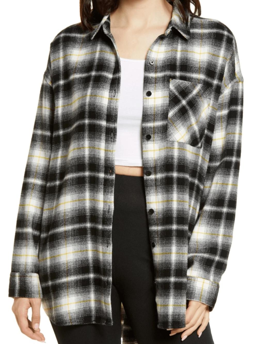 BP Boyfriend Plaid Button-Up Shirt (Size M)